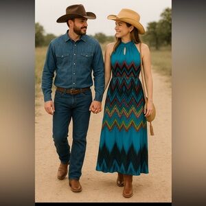 Stevie & Lindsay NWT / Maxi Dress - Made In India - 100% polyester